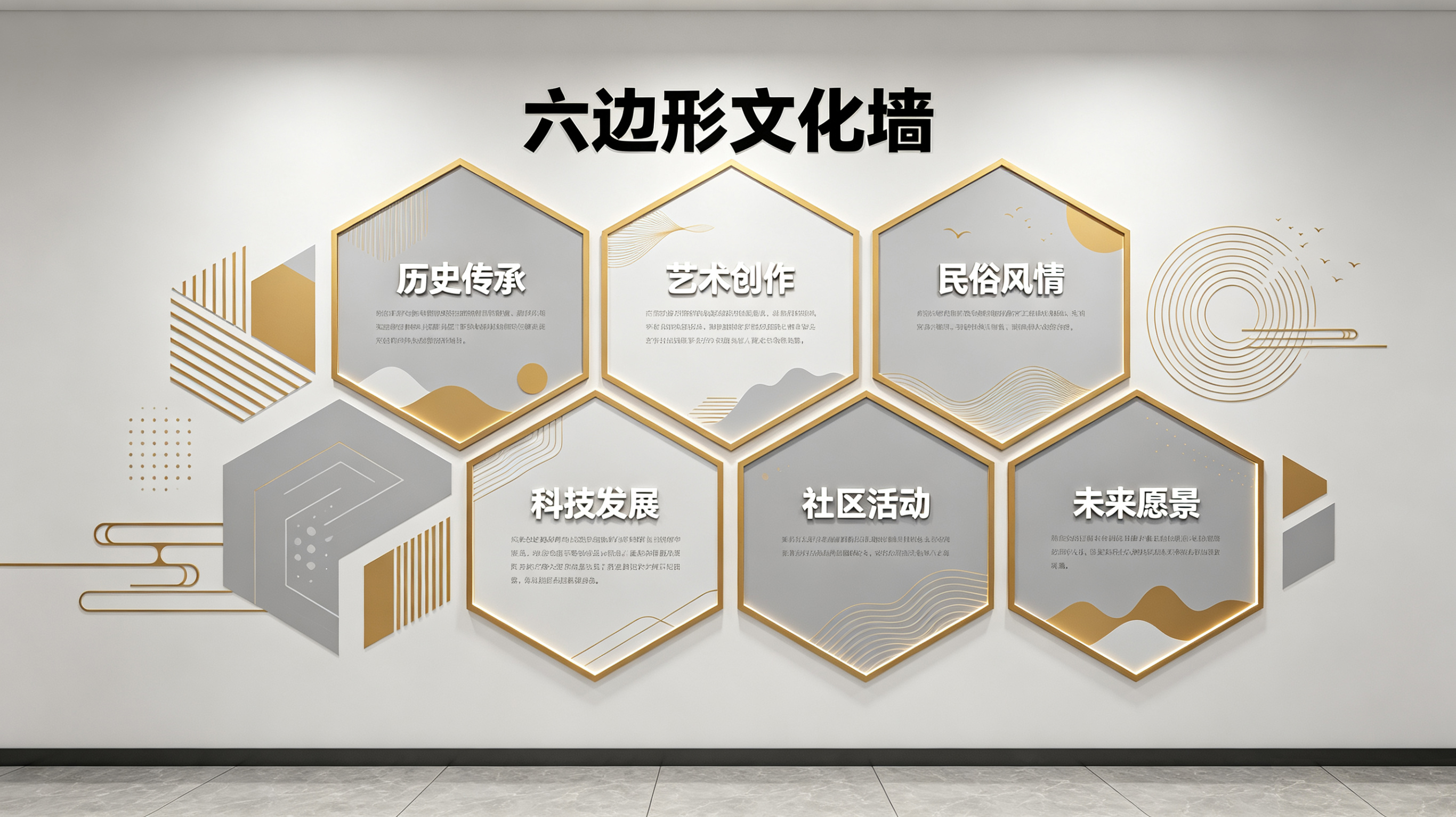 德钦企业文化墙 | 六边形信息美学